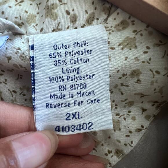 Vtg Blair Light Tan Cream Colored Coat Women 2XL Jacket Zipper Closure Polyester - Picture 6 of 8